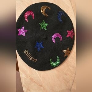 Galliano Celestial Black and Pink Hat